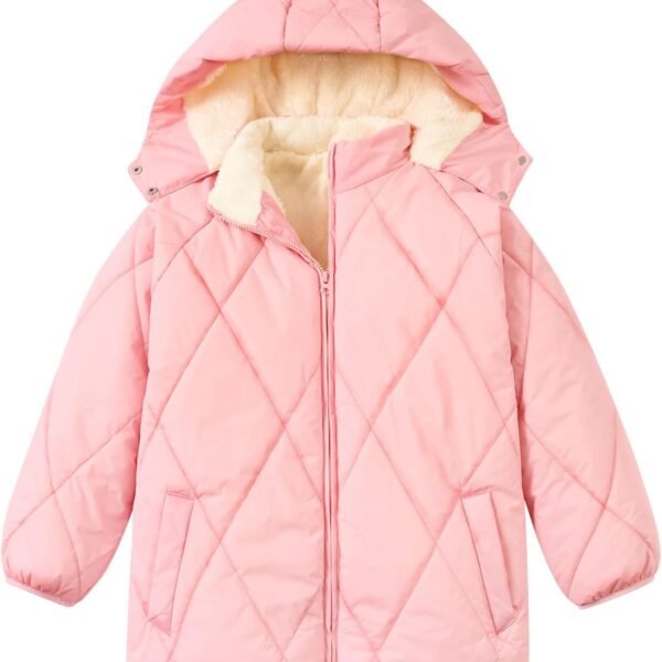 Girls' Winter Coat Sizes 5-12 Puffer Jacket Warm Windproof Waterproof Fleece-Lined Hooded Kids' Outerwear