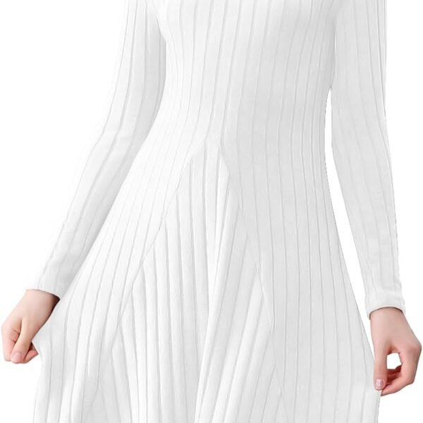 Girls Sweater Dresses Ribbed Mock Neck Long Sleeve Dresses for Girls Knit Causal Little Girl Fall Winter