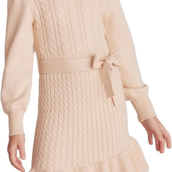 Girls Sweater Dress Fall Winter Long Sleeve 2 Layer Knitted Dresses Size 6-14