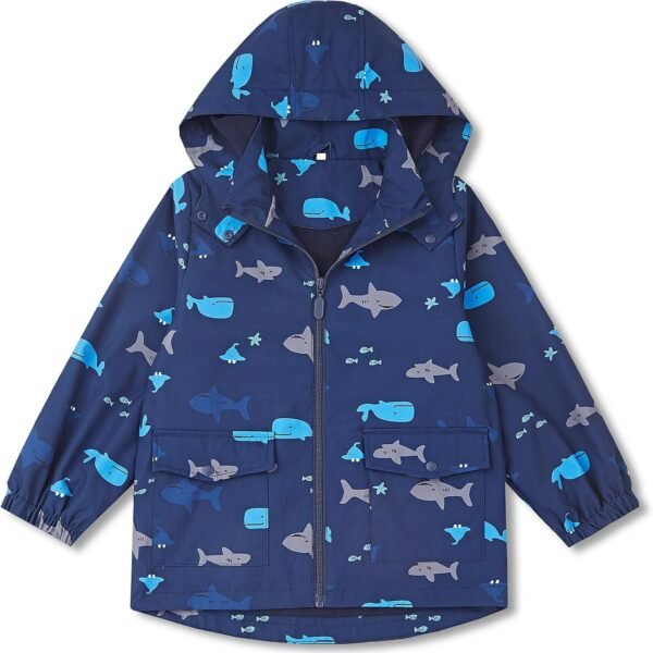 Toddler Fleece Lined Jacket Kids Waterproof Rain Jacket Windbreaker Boys girls Outdoor Raincoat